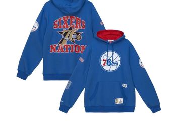Mitchell & Ness Royal Philadelphia 76ers Team Origins pullover