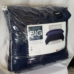 The Big One - Supersoft Comforter, Full/Queen, Navy Blue, New
