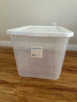 FINAL WEEK SALE—MUST GO! OBO | 70 Qt Clear Storage Box with White Lid – $5 OBO