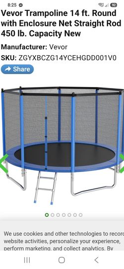 Trampoline with protection net