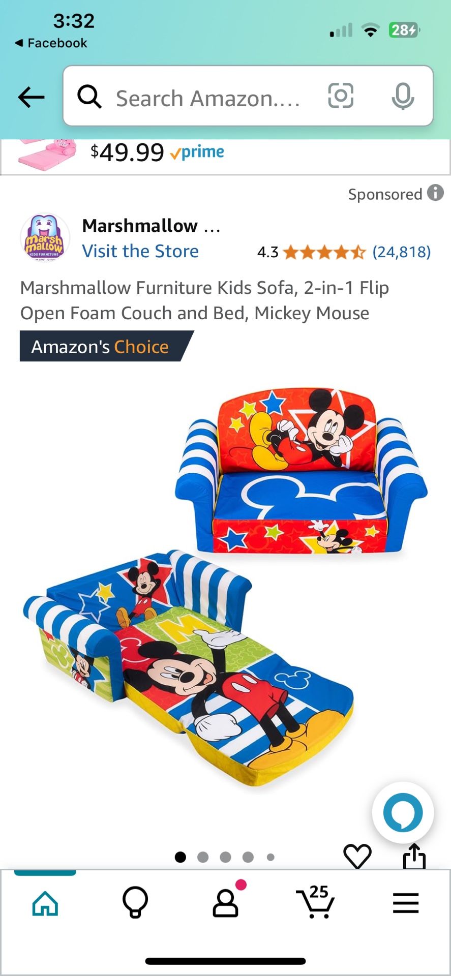 Mickey Mouse Sofa Still In Box