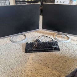 2 ASUS 25” Monitors + Mechanical Keyboard – Works Great – $120 OBO