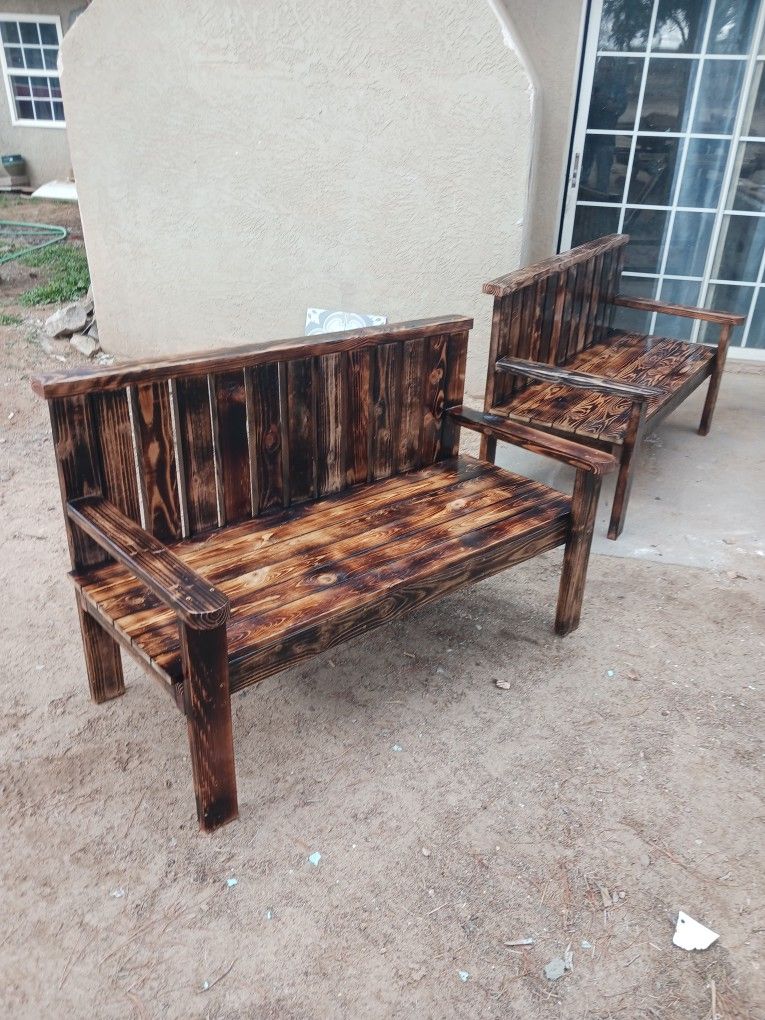 Solid Wood Benches Varnished...