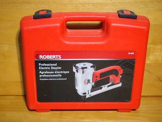 Roberts 10-600 3/16 Crown Electric Stapler with Case 120V 15-Amp 20 Gauge