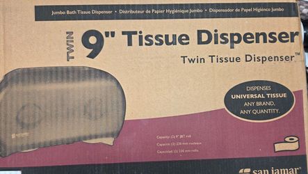 San Jamar R4000TBK Twin 9" Jumbo Bath Tissue Toilet Paper Dispenser Black #3656W UP2