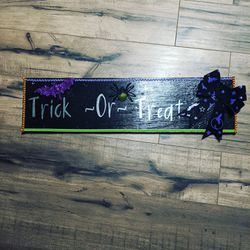 Trick or treat homemade sign