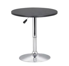 Brand New Round Table 27.5''- 36'' Height Adjustable Pub Round Table W/ 360° Swivel, Full Black
