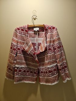 Ann Taylor Loft New Women's 10p Fiesta Fringe Open Blazer