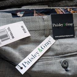 Men's Suit Pants Dress Pants Lt Gray New With Tags Big & Tall Size 46x32 