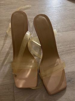 Beige high heels