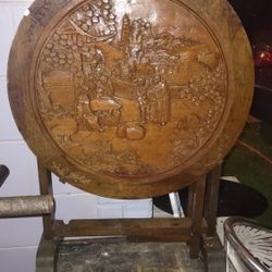 Antique Hand Carved Chinese Folding Table.