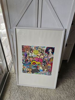 Tribeca West Large Framed 90s Nostalgia Collage Art Print (25.5" x 37.5")