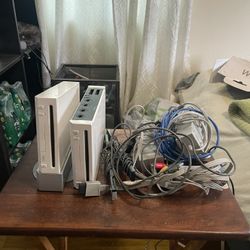 (2) Wii Consoles With Wires Only Nintendo NOT PS2 Ps3 Xbox Gamecube