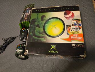Xbox Classic with games and box