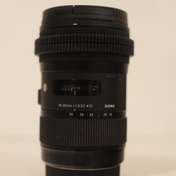 Sigma 18-35mm f/1.8 DC HSM Art Lens – Canon EF Mount – Excellent Condition