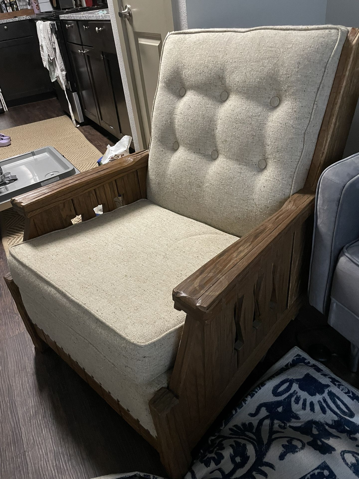 Vintage Mid Century Brandt Ranch Oak Armchair