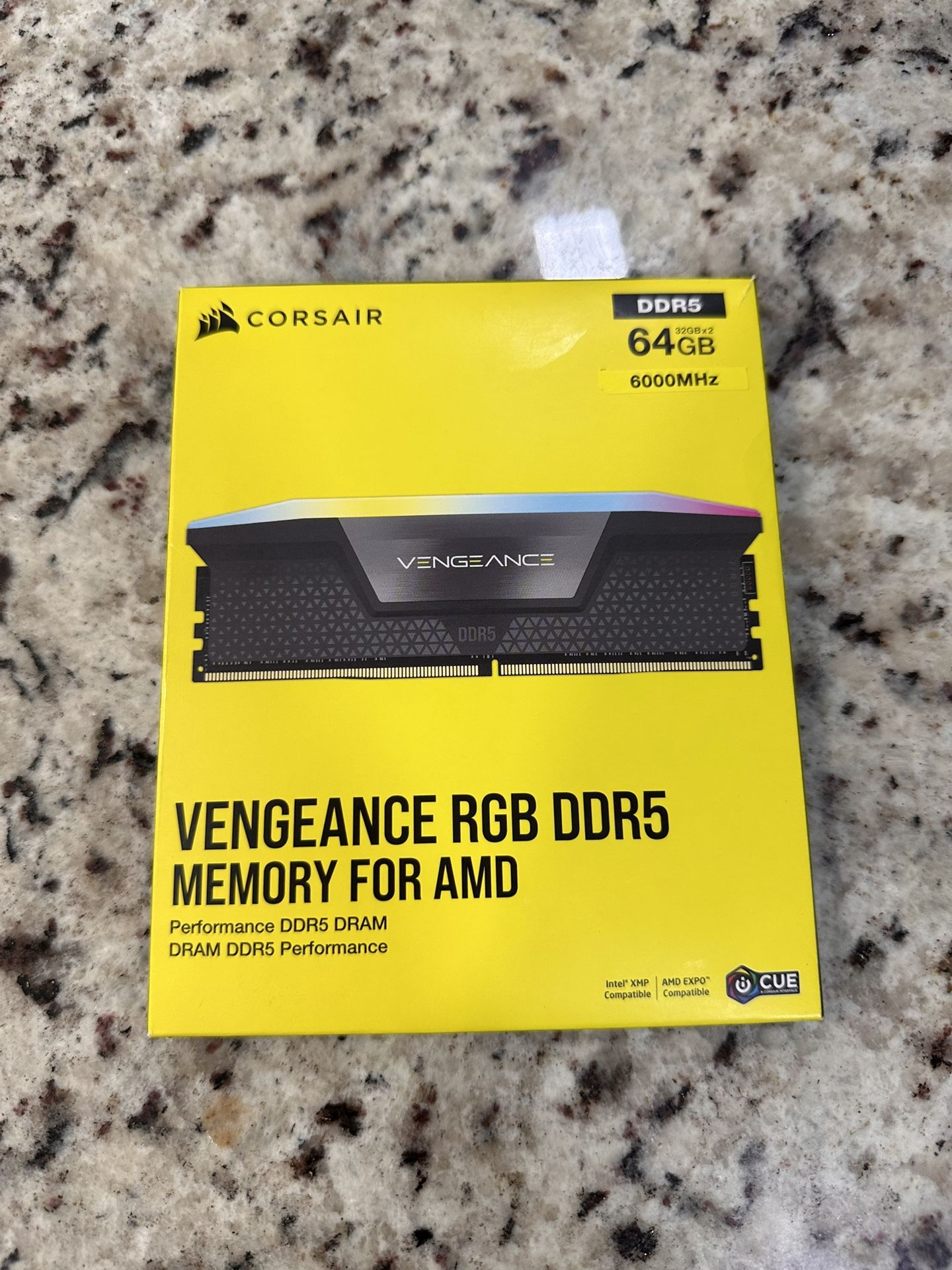 (2 x 32gb) 64gb 6000mhz Corsair Vengeance RGB DDR5 Memory For Amd