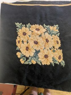 hand stitch needle point pillow