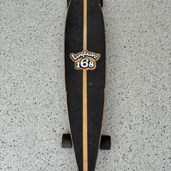 Vintage 46” “Longboard 168” Skateboard. Complete w/ Wheels, Trucks, Grip Tape.