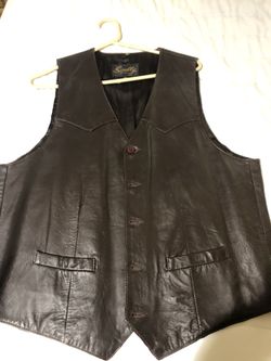 Scully Brown Leather Vest Size 42
