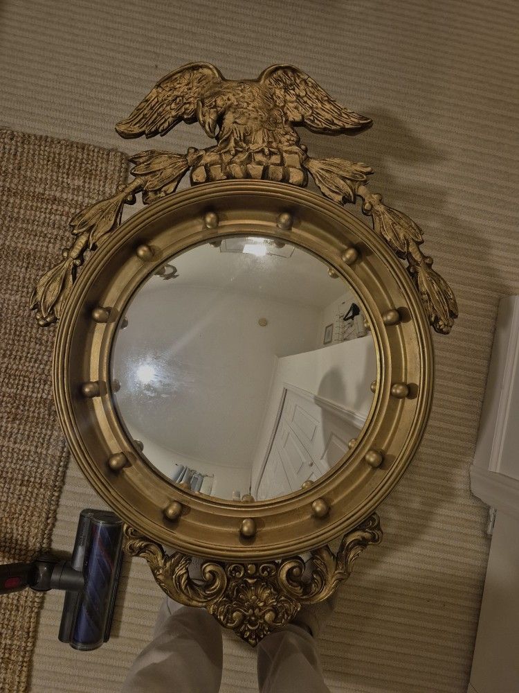 Antique Federal Eagle Convex Mirror 