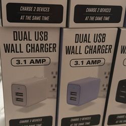 USB Wall Charger Charger Adapter 2Pack 3.1 2.4 amp Dual Port Quick Charger Black