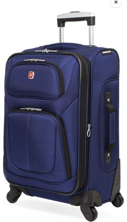 SwissGear Sion Softside Expandable Luggage – Carry-On Suitcase with 360 Degree Wheels & Retractable Handle – 21 Inch, Perfect for 1-3 Night Trips – Bl