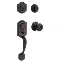 Kwikset Montara Venetian Bronze Single Cylinder Door Handleset with Juno Entry Door Knob Featuring SmartKey Security=U1-655