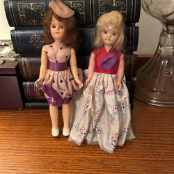 Canasta Dolls Set Of Two Antique 1950’s 