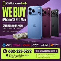 Apple iPhone 18 Pro max we pay top $$ locked or unlocked