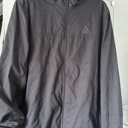 Gerry Water Resistant Stretch Lightweight Hooded Rain Jacket NWT Black Ripstop-XL