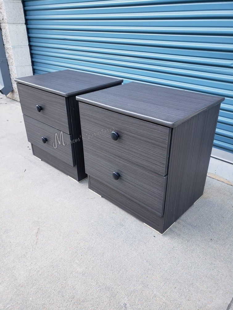 Gray Matte Bedroom Nightstands Set!