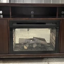 Tv unit with fire place