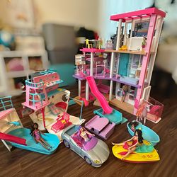 Barbie House with Double Decker Yacht, Convertible, & Pegasus
