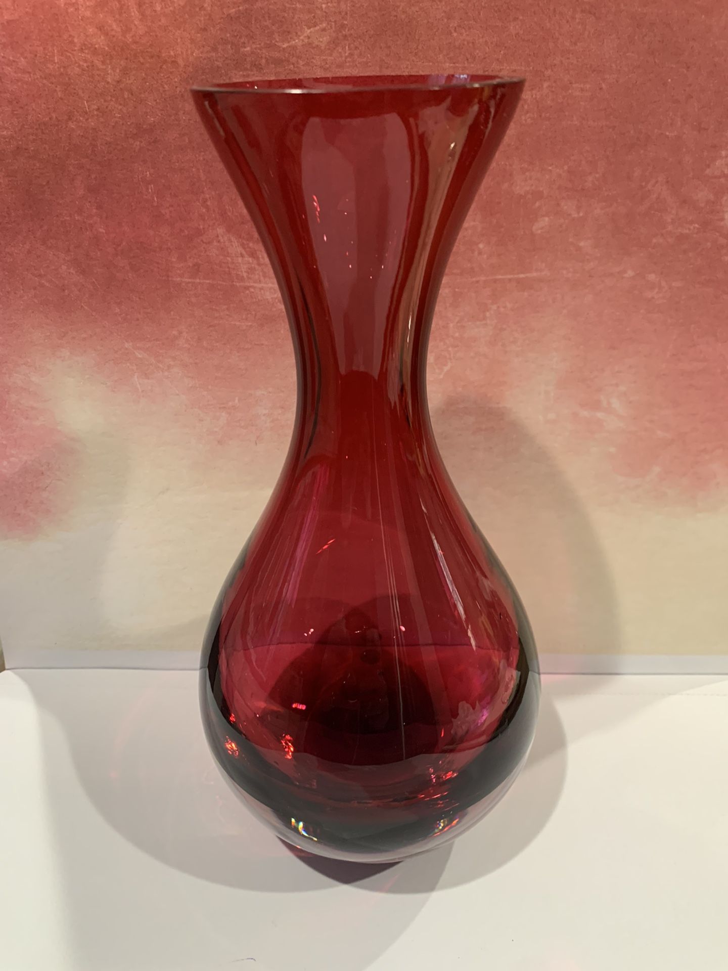 Vintage Pilgrim Cranberry Vase/ Art Glass