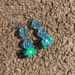 Flower earrings home made one of a kind