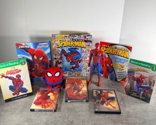 Spider-Man Collection Books DVDs Figure Bundle