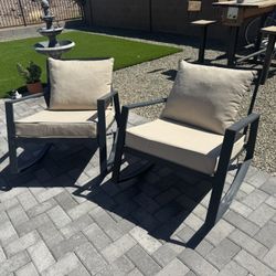 Two Outdoor Rocking Chairs - New Cushions 
