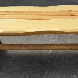 Solid Wood Log Bench
