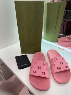 Pink Gucci slides