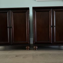 Pair Of Bombay Wood Cabinets