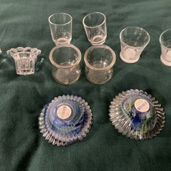 Set Of 12 (6 Sets Of 2) Glass Candle Holders 