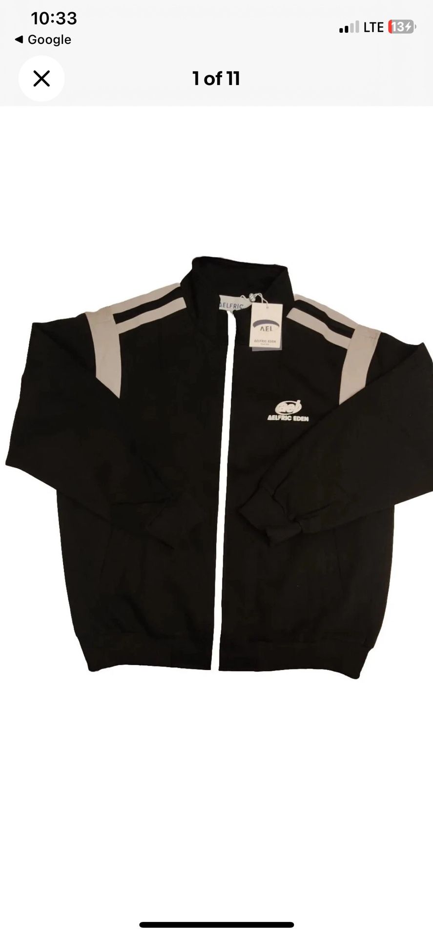 Aelfric Eden Man´s Side Shoulder Stripe Jacket Black Size Medium