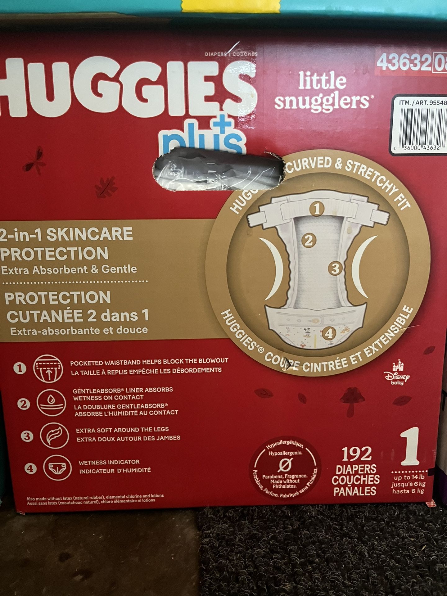192 count size 1 huggies