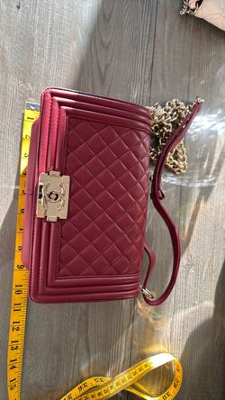 Chanel Boy Bag Burgundy Quilted Leather