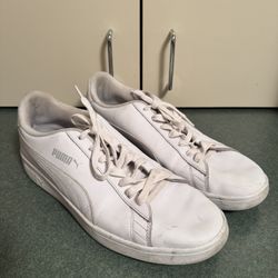 PUMA Men's Smash v2 Athletic Casual Sneakers 365215-07 White Leather Mens Sz 12