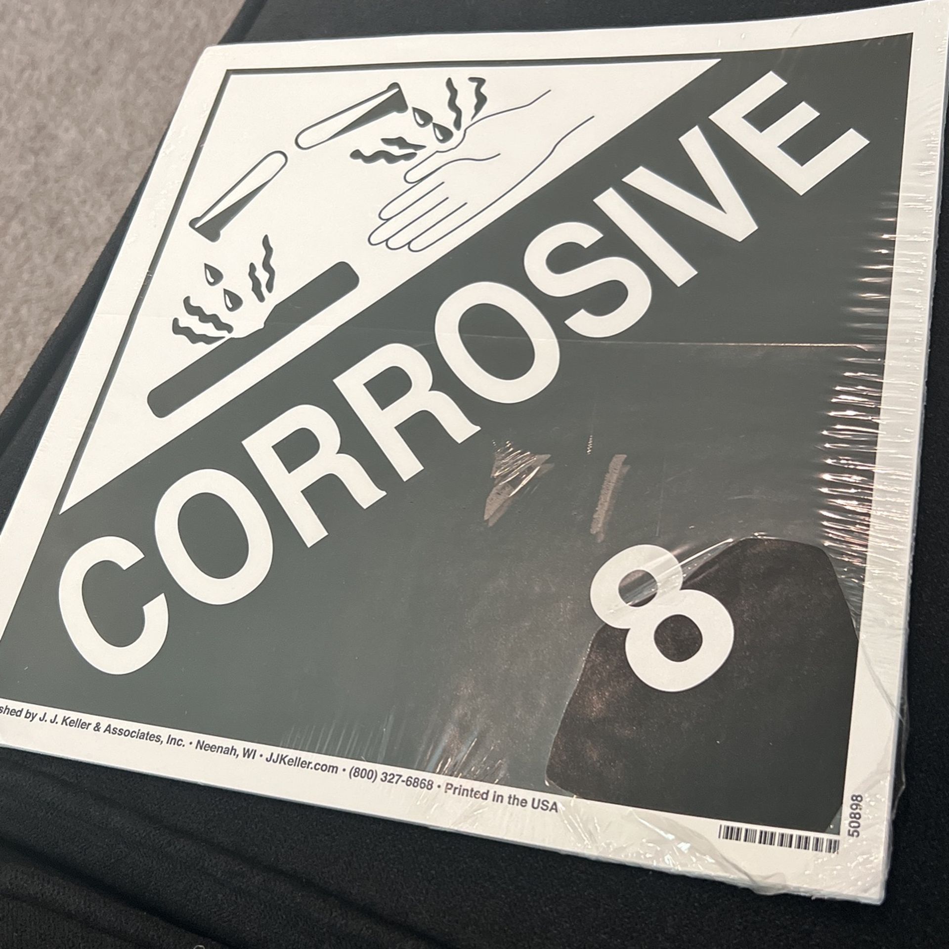 Class 8 Corrosive Placard Stickers 