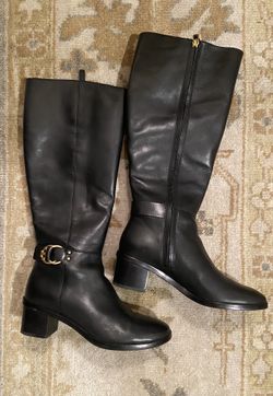 Tory Burch Marsden black leather boots Size 9 SN 50006. Original price 565