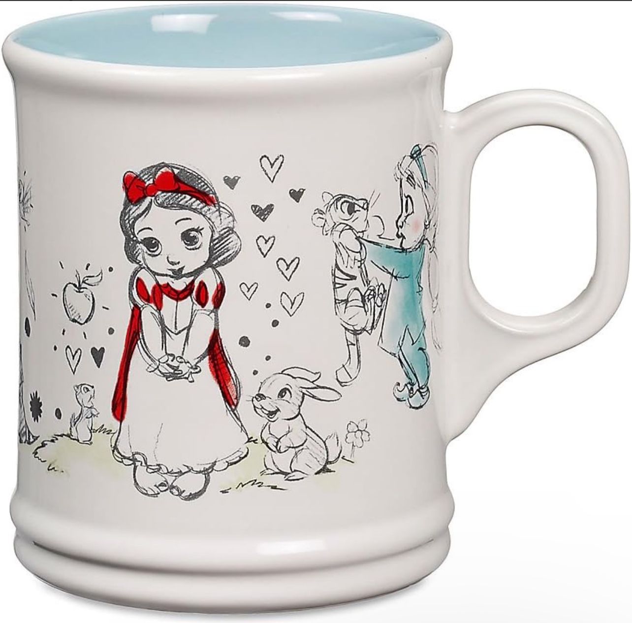 DISNEY STORE Animators Princess Sketch Mug Snow White Rapunzel Jasmine Pocahonta