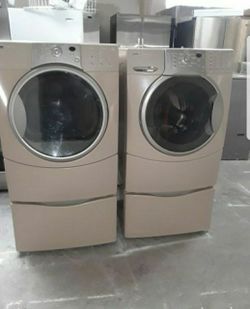 gas kenmore brand washer and dryer set 3 months warranty delivery and installation